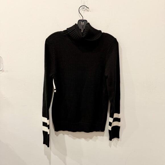 Ellsworth+Ivey Apres Ski Turtleneck Pullover Knit Sweater Black/White Women's XS - Picture 3 of 5